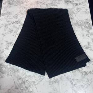 Victoria's Secret PINK Black Knit Wide Scarf 65"x 8.5" Warm Cozy Cottage Chic